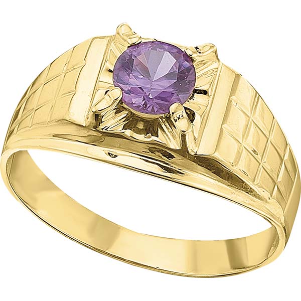Anillo Caballero Con Amatista Natural Oro 10 K + Reloj Obsequio