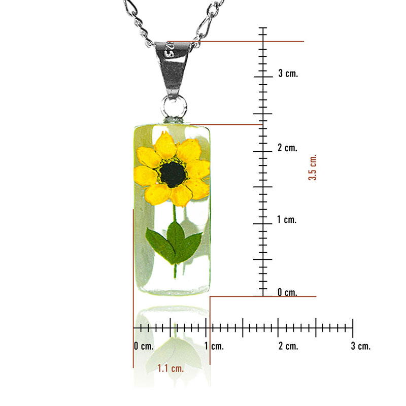 DIJE DE GIRASOL CILINDRO PLATA LEY 925 TAMI JOYERIA