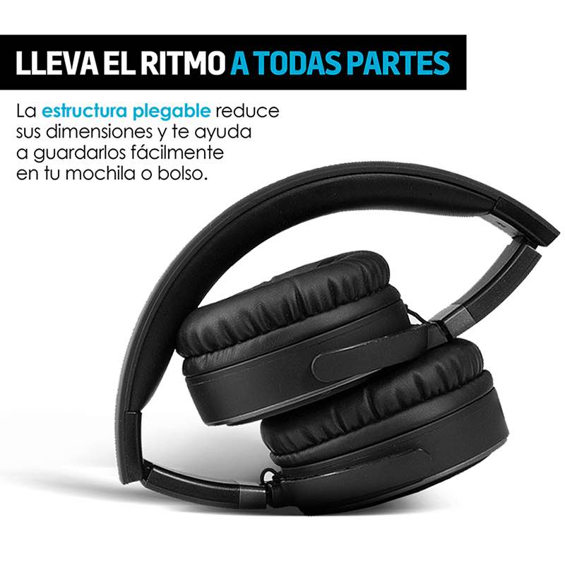 Redlemon Audífonos tipo Diadema Over-Ear Plegables, Sonido High Definition, Manos Libres, Cable Auxiliar 3.5mm, con Aislamiento de Ruido Externo