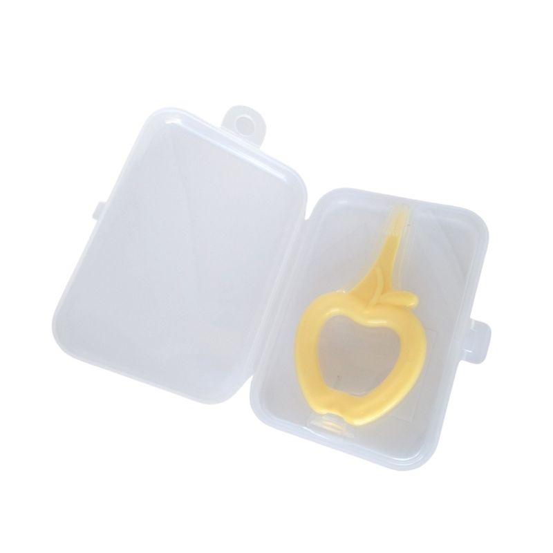 Mordedera con Cepillo de Dientes para Bebé, LBP, Diseño Manzana, Silicona Suave, 10.5cm (4in) -Amarillo