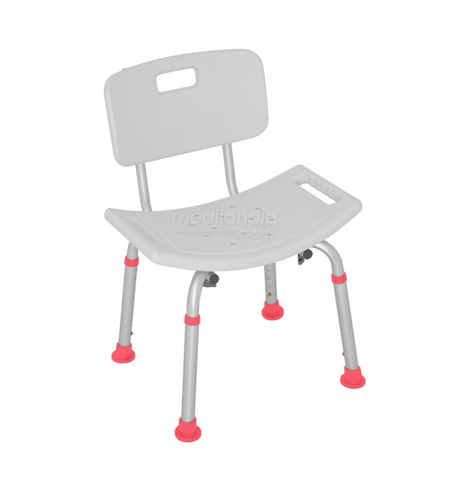 Silla para ducha con respaldo, con accesorios de colores, XONIT