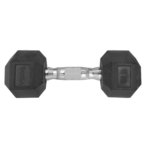 Tayga par de mancuernas hexagonales con caucho rubber 5 lb