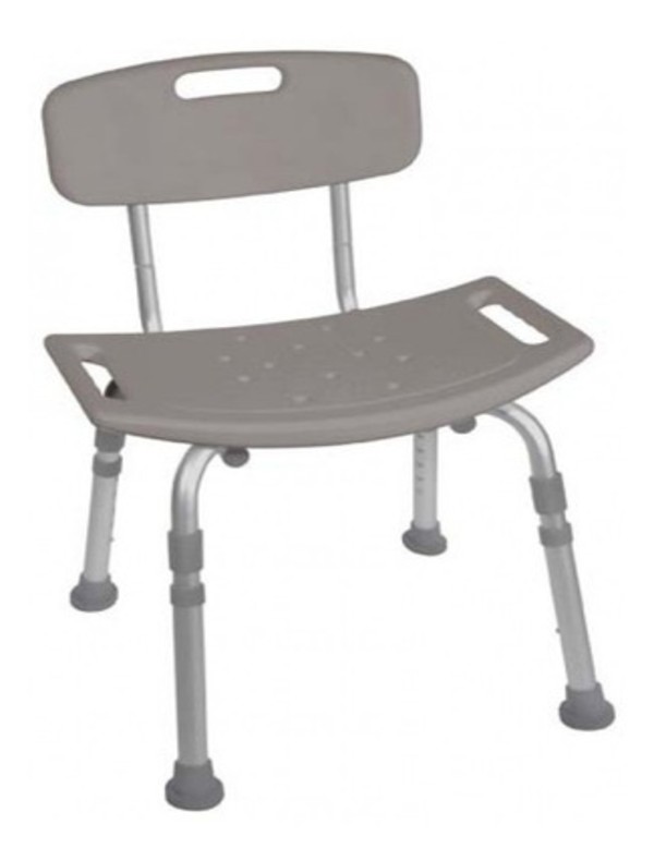 Silla Ducha Baño Respaldo Aluminio Altura Ajustable Drive 12202KD