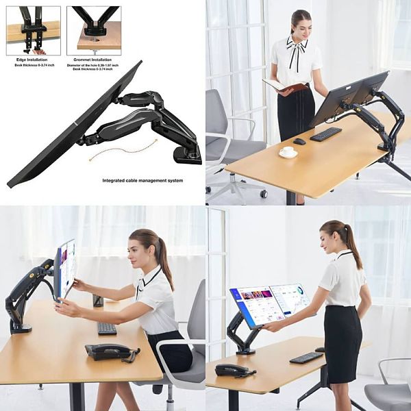 Soporte de Escritorio Doble North Bayou NB F160 para monitores de 17" a 30"