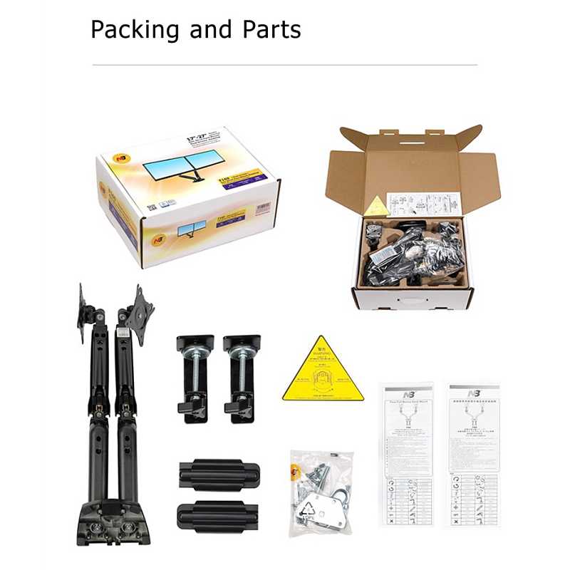 Soporte de Escritorio Doble North Bayou NB F160 para monitores de 17" a 30"