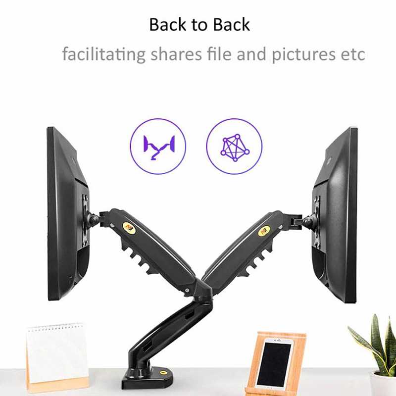 Soporte de Escritorio Doble North Bayou NB F160 para monitores de 17" a 30"