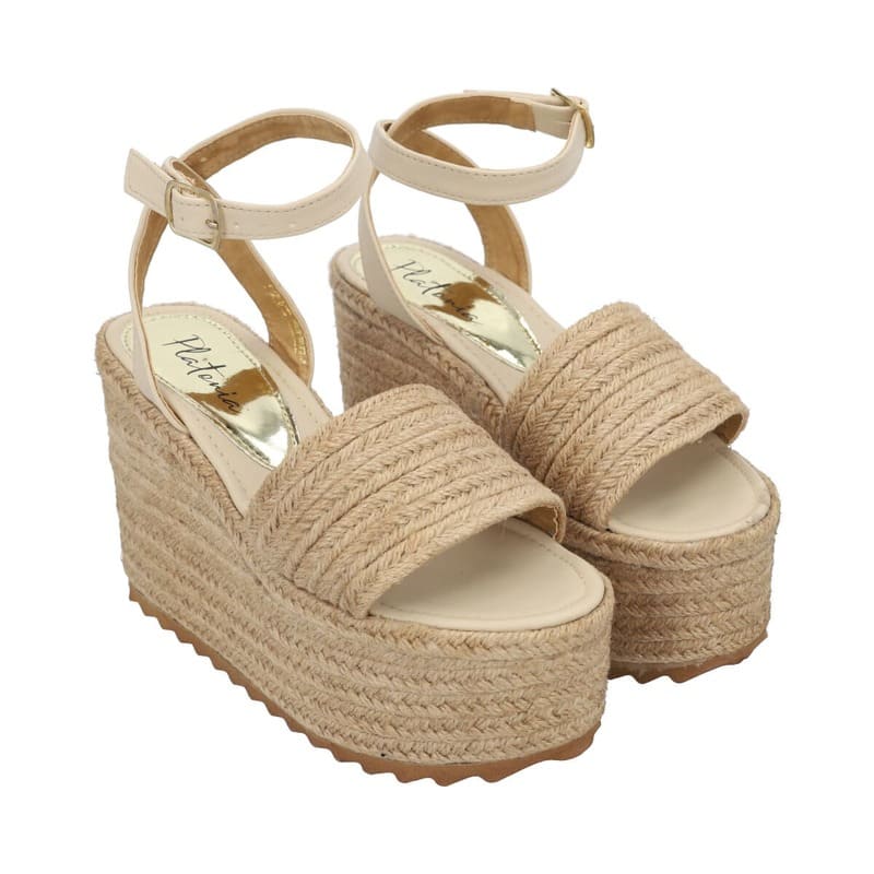 Sandalia Plataforma Para Mujer Con LÃ¡tigo Ajustable Nude