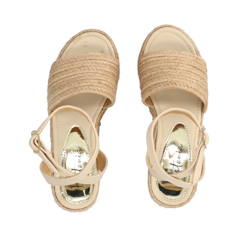 Sandalia Plataforma Para Mujer Con LÃ¡tigo Ajustable Nude