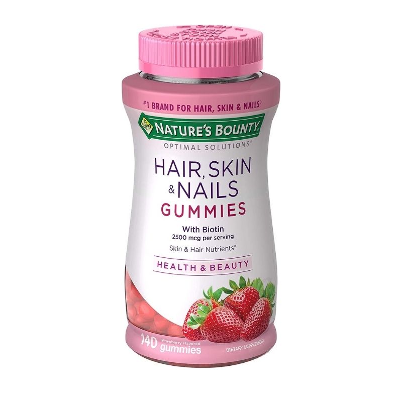 Cabello Piel y Uñas Biotina 140 Gomitas de Fresa Nature's Bounty