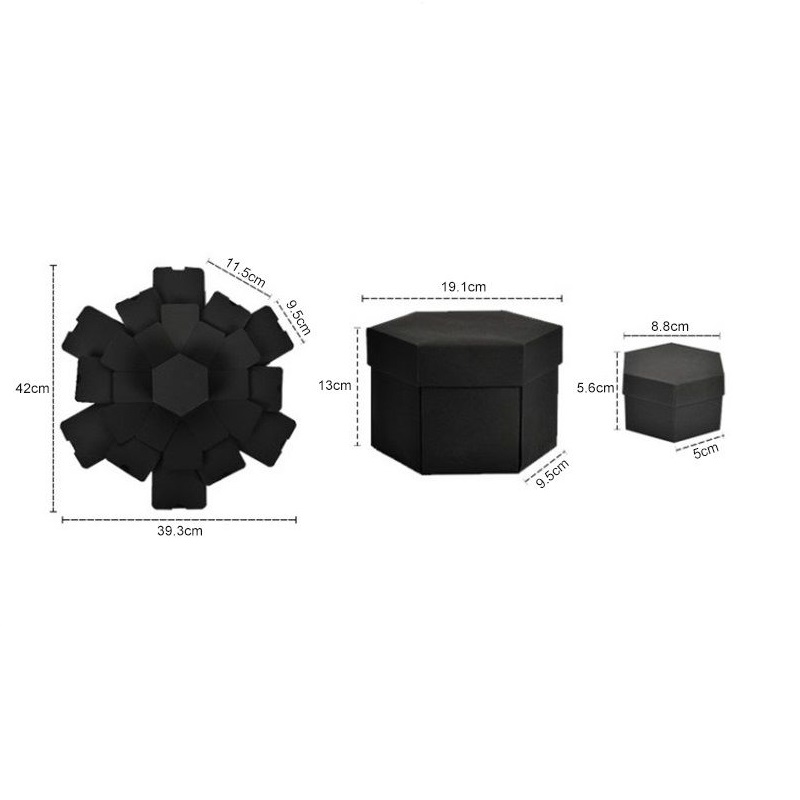 Caja Explosion Para Regalo Sorpresa Con Forma Hexagonal