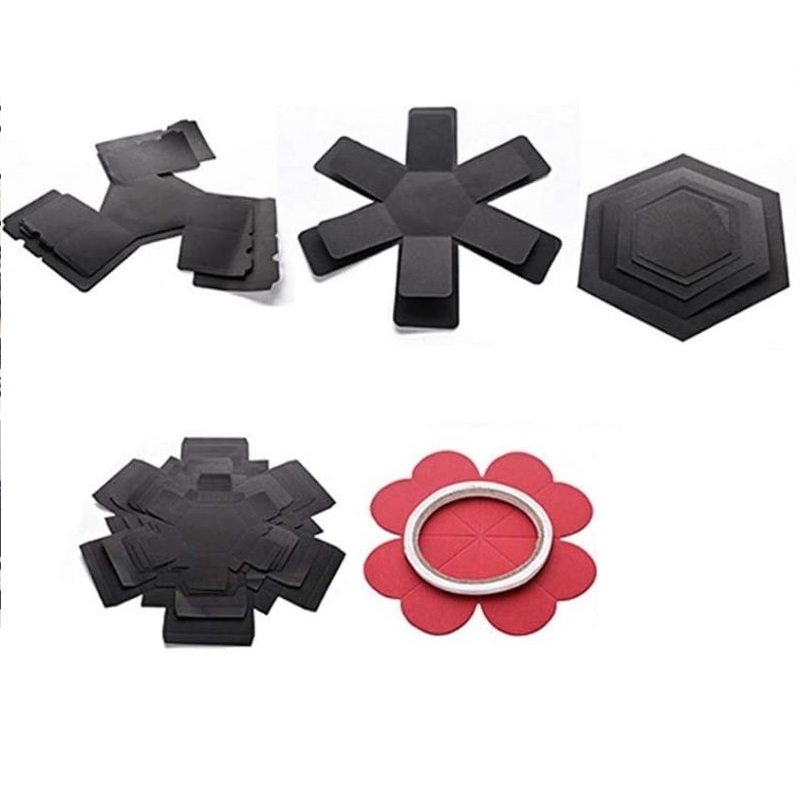 Caja Explosion Para Regalo Sorpresa Con Forma Hexagonal
