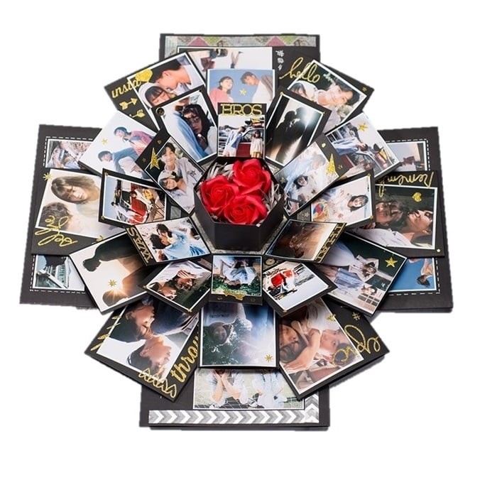 Caja Explosion Para Regalo Sorpresa Con Forma Hexagonal