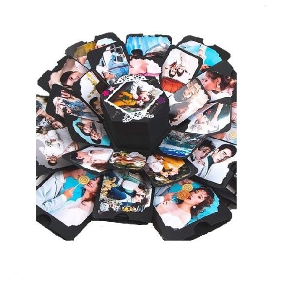 Caja Explosion Para Regalo Sorpresa Con Forma Hexagonal