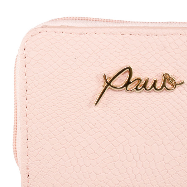 CARTERA KALI COLOR ROSA TEXTURA REPTIL 