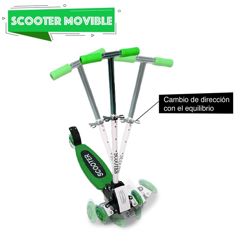 Scooter Patín del Diablo Movible Verde Infantil
