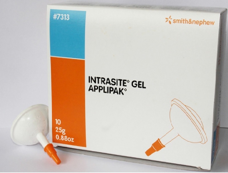 INTRASITE GEL. Hidrogel  desbridante y regenerador. Tubo 25 grs.  CAJA CON 10 APLICADORES
