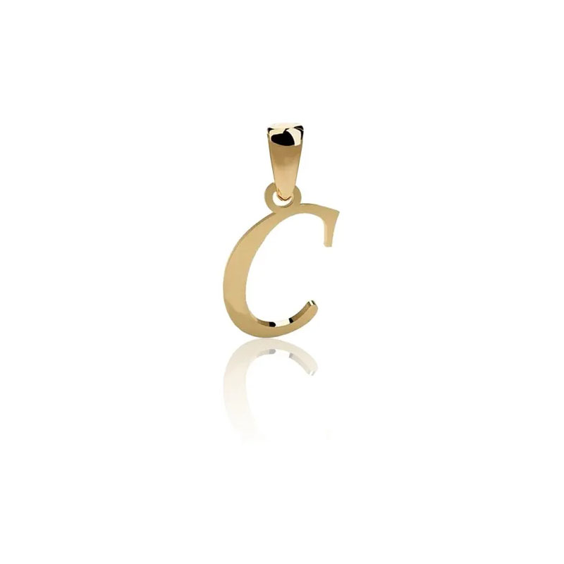Dije Inicial Letra C Oro 14 K.
