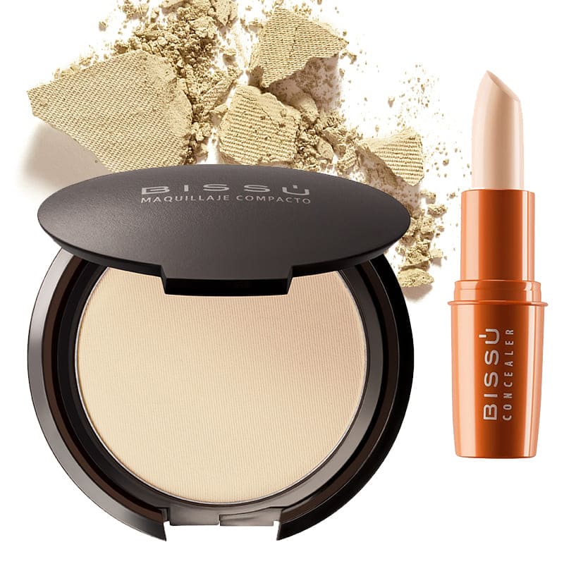 Maquillaje Compacto En Polvo Bissú + Corrector + Parche - Color Traslucido
