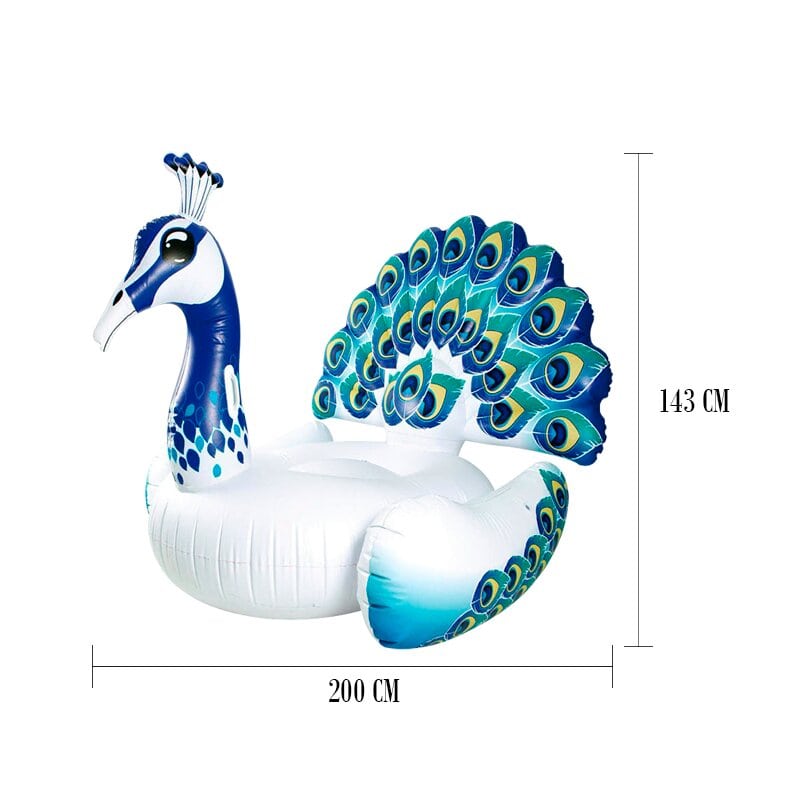 Inflable Salvavidas Montable Jumbo Pavo Real Plástico Resistente para Alberca