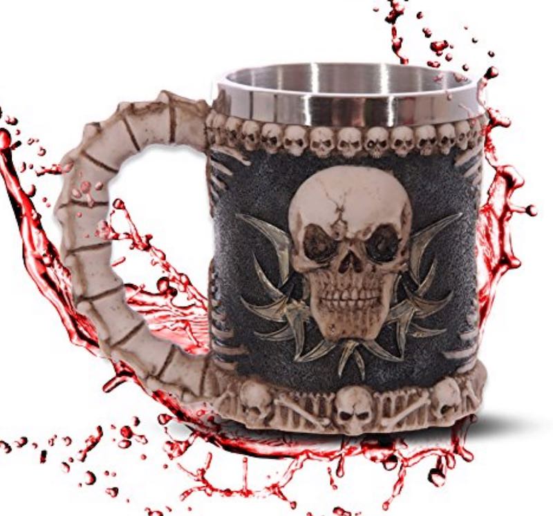TAZA GOTICA EN FORMA DE CALAVERA