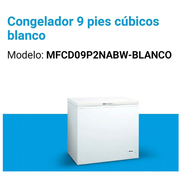CONGELADOR  MIDEA 9 PIES MFCD09P2NABW BLANCO
