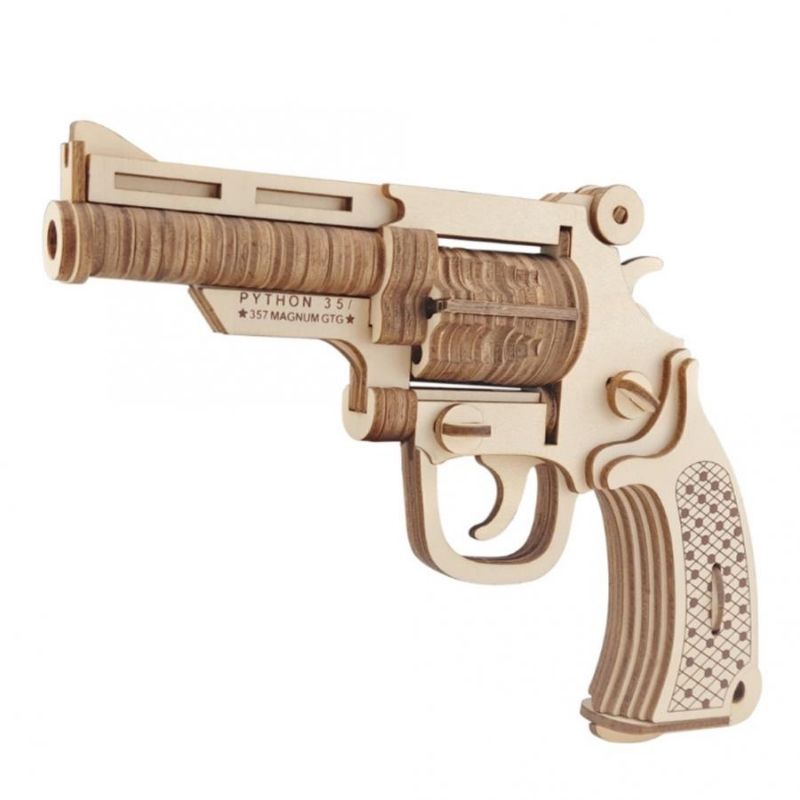 Rompecabezas 3D Pistola XK, LBP, Kit Construcción Madera Armable, 21