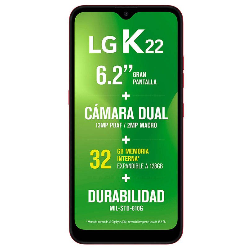 Celular LG LTE LM-K200HM K22 Color ROJO Telcel