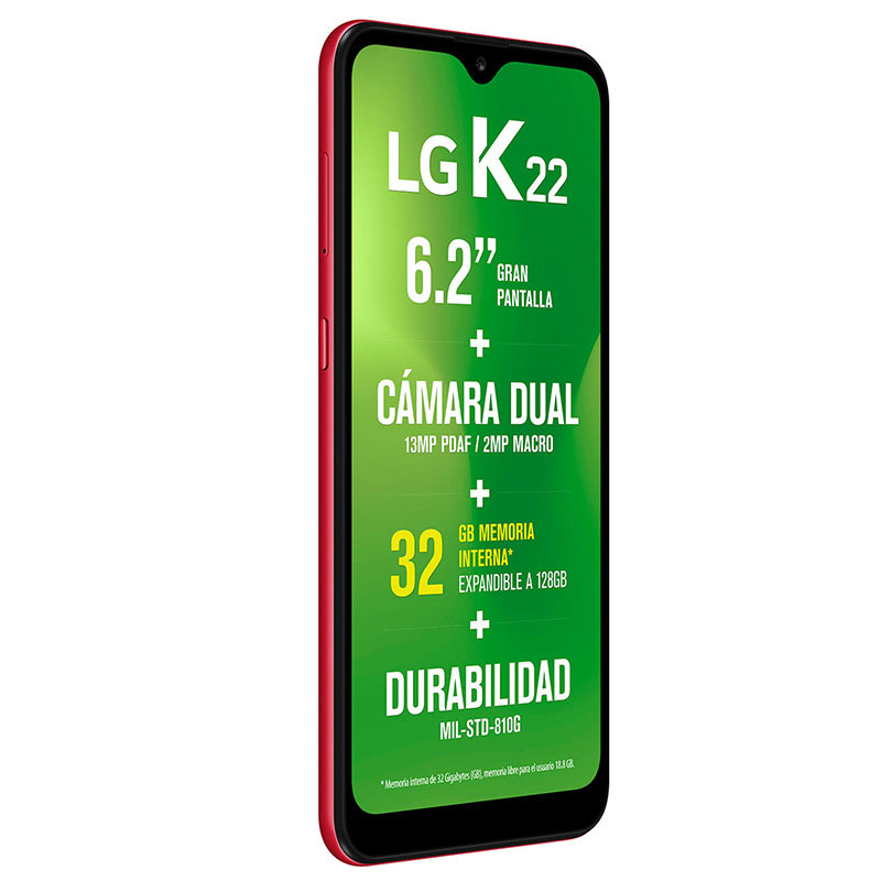Celular LG LTE LM-K200HM K22 Color ROJO Telcel