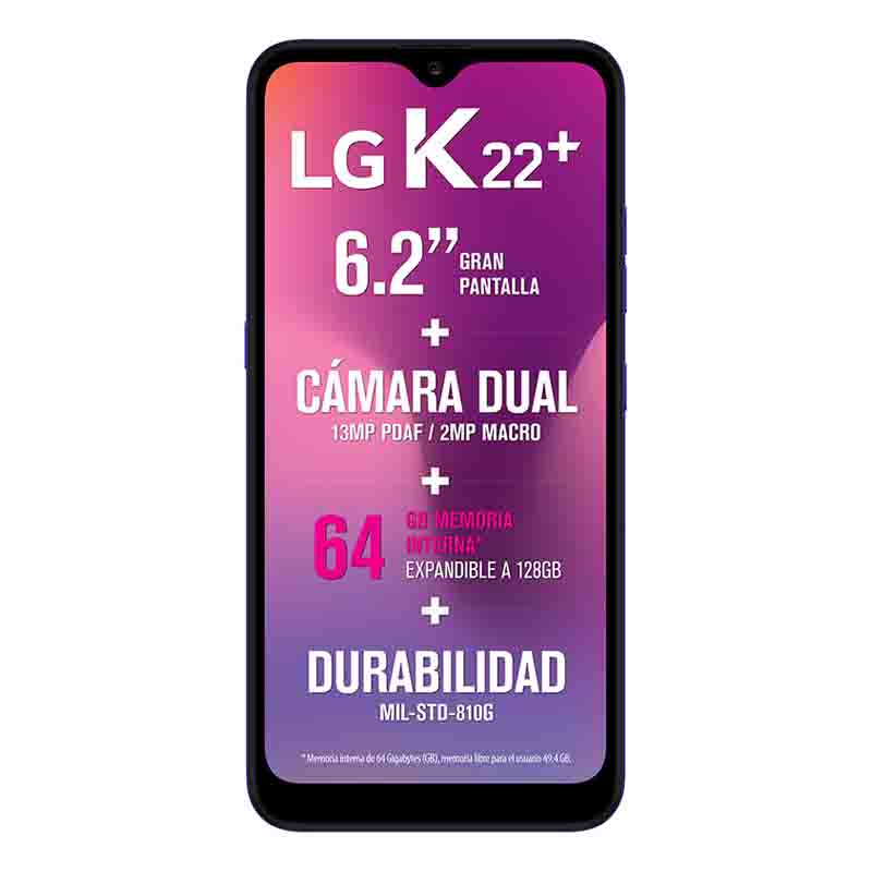 Celular LG LTE LM-K200HA K22+ Color AZUL Telcel