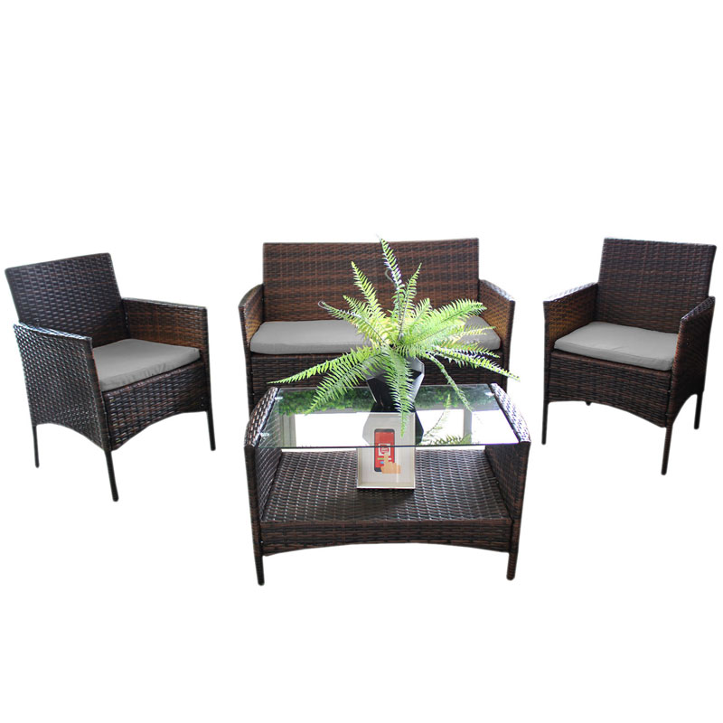 Juego De Sala Para Jardin De Mimbre Café Para Exteriores