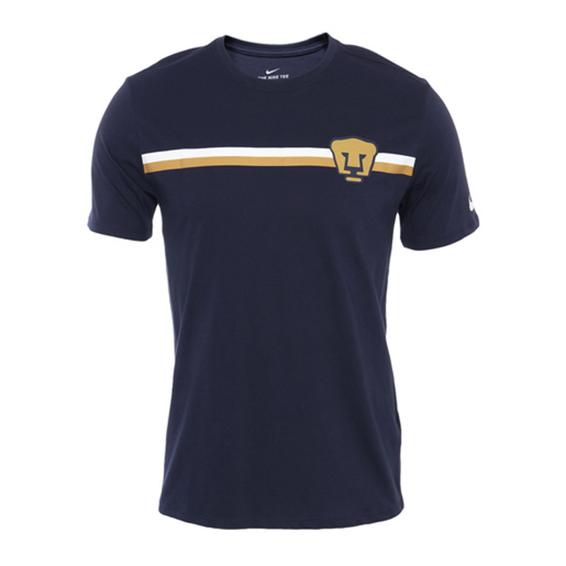 PLAYERA NIKE PUMAS UNAM ALGODON FRANJA HORIZONTAL