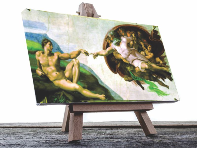 Cuadro Canvas La Creación de Adan de Miguel Ángel, es un fresco en la bóveda de la Capilla Sixtina Cuadro Canvas La Creación de Adan de Miguel Ángel, es un fresco en la bóveda de la Capilla Sixtina