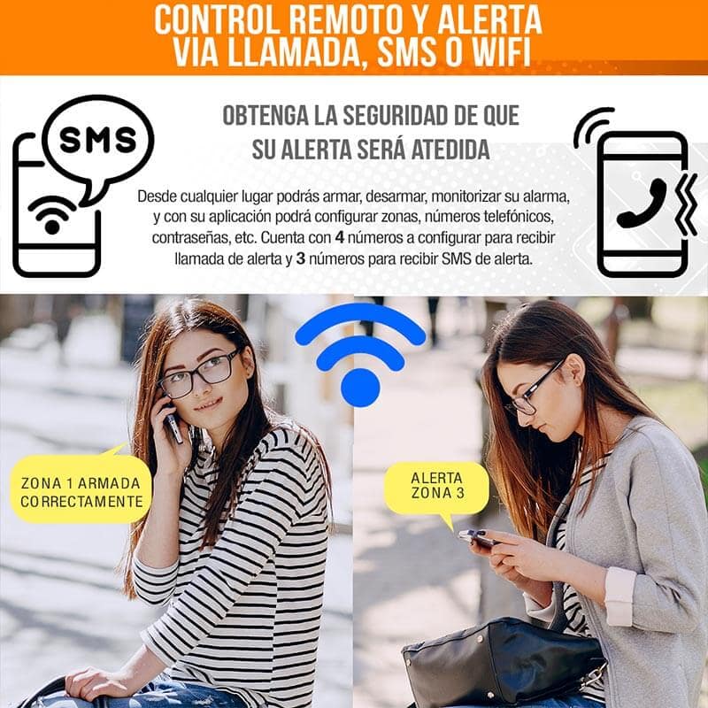  Alarma WIFI GSM Kit 7 Alerta Inalambrica Celular Seguridad Casa