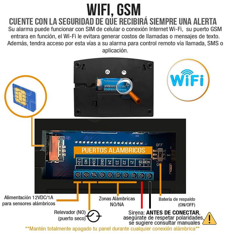 Alarma WIFI GSM Kit 7 Alerta Inalambrica Celular Seguridad Casa