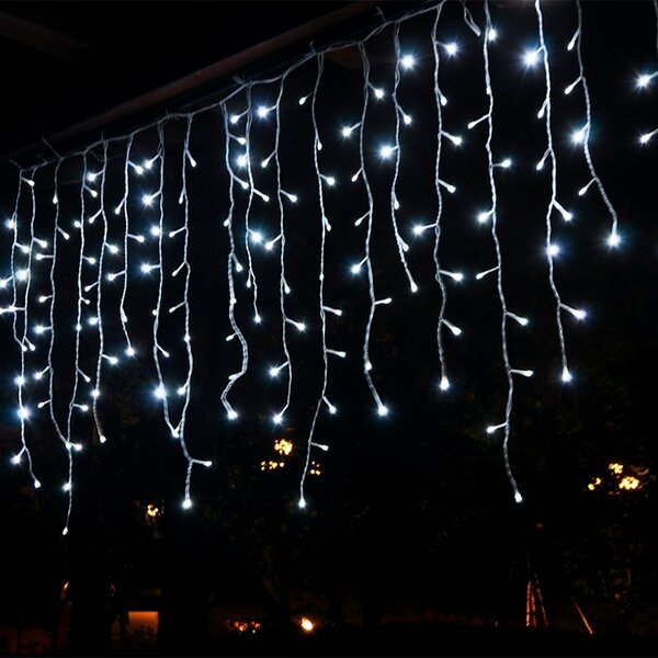Serie Tipo Cascada Luz Blanca 500 Led 8 Funciones 9 Metros