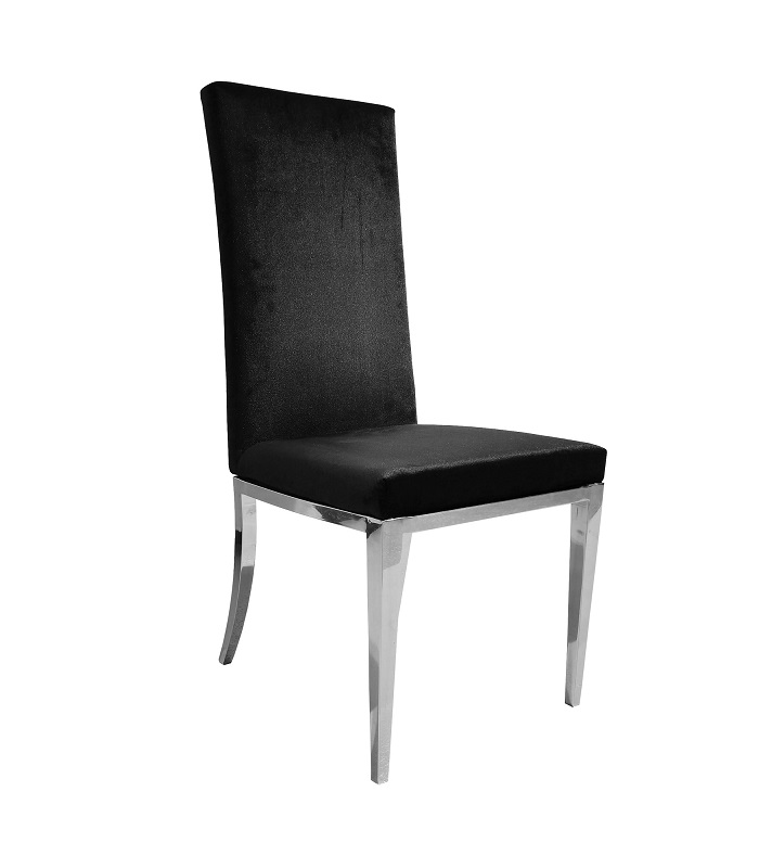 Silla de Comedor Lena Negro y Plata - Kessa.