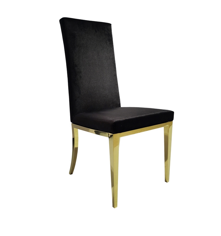 Silla de Comedor Lena Negro y oro - Kessa