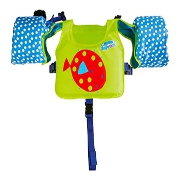Chaleco Salvavidas Infantil Diseño De Pez Color Verde