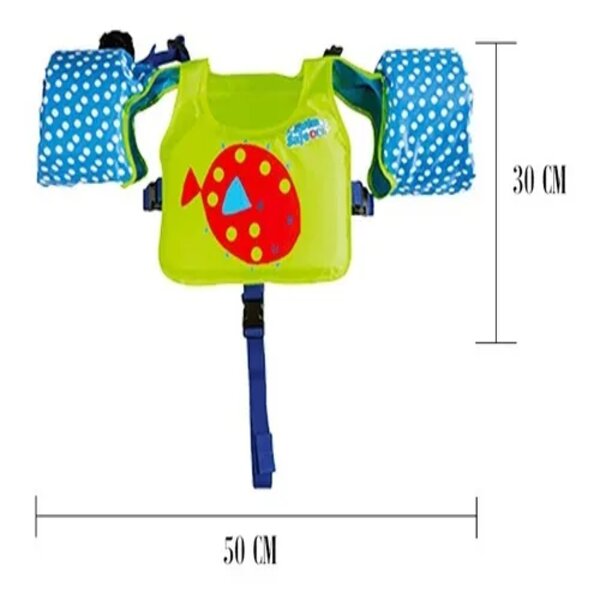 Chaleco Salvavidas Infantil Diseño De Pez Color Verde