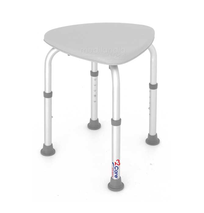 Banco para ducha de esquina, acolchonado, altura ajustable 2CARE