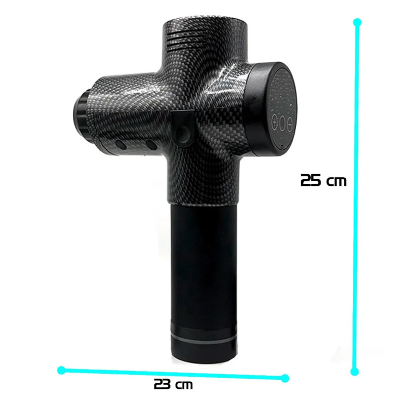 Pistola Masaje Muscular Electrica Recargable 6 Cabezales 20 Velocidades Rehabilitacion