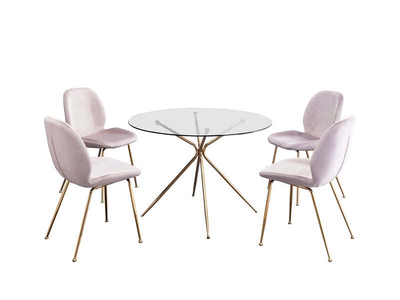 Mesa de Comedor Redondo Anastasia Dorado - Kessa