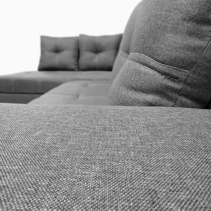 Sala Sidney con Chaise izq. Gris Claro +taburete oculto en brazo MADERIAN // ENTREGA EN CDMX Y AREA METROPOLITANA