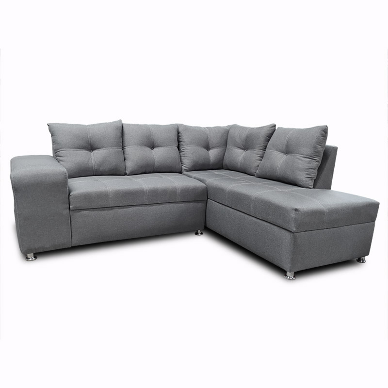 Sala Sidney con Chaise Der. Gris +taburete oculto en brazo MADERIAN // ENTREGA EN CDMX Y AREA METROPOLITANA