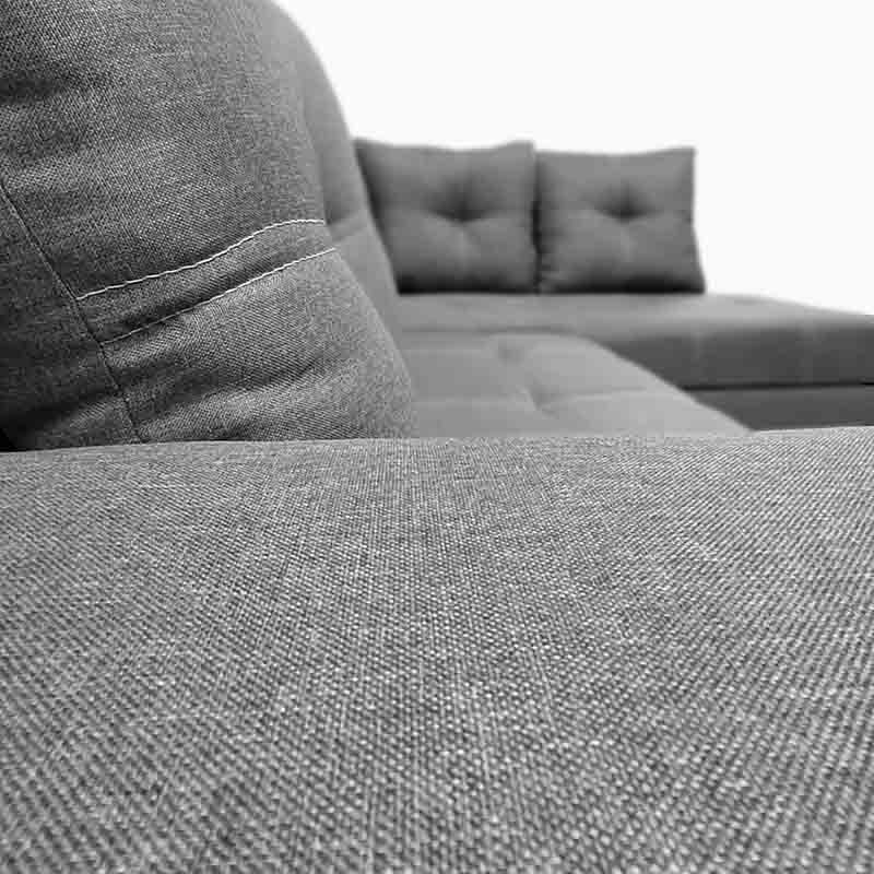 Sala Sidney con Chaise Der. Gris +taburete oculto en brazo MADERIAN // ENTREGA EN CDMX Y AREA METROPOLITANA