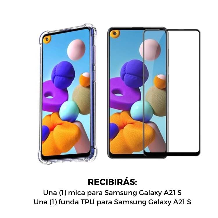 Mica + Funda Samsung Galaxy A21S Contra Golpes