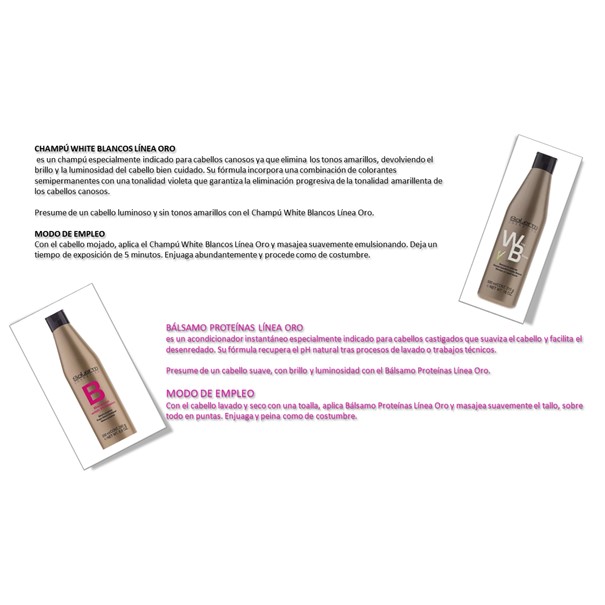 Kit Shampoo Para Cabellos Blancos/matizador Y Bálsamo Salerm 250ml
