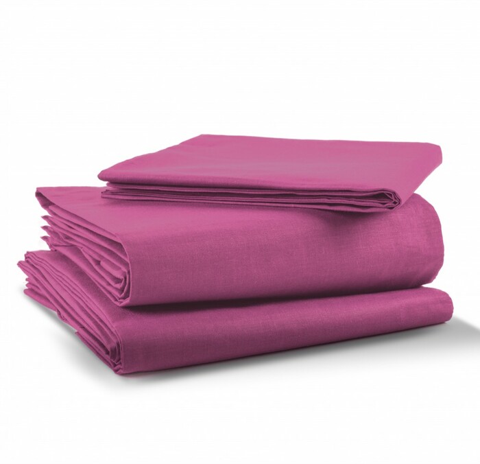 Juego de Sábanas Básica Algodón Percal 200 - Matrimonial - Fucsia