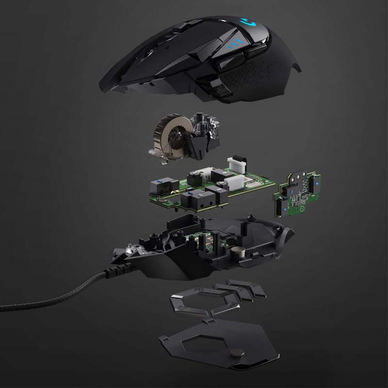 MOUSE LOGITECH G502 HERO GAMING NEGRO USB 16000 DPI 910-005550