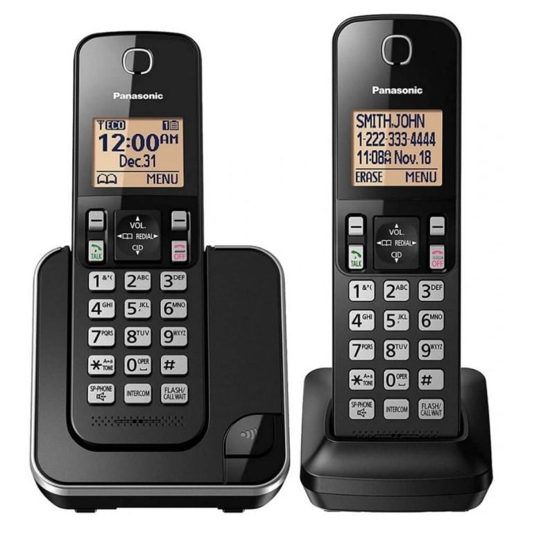 Teléfonos Panasonic Fijo inalambrico 2 piezas - Negro